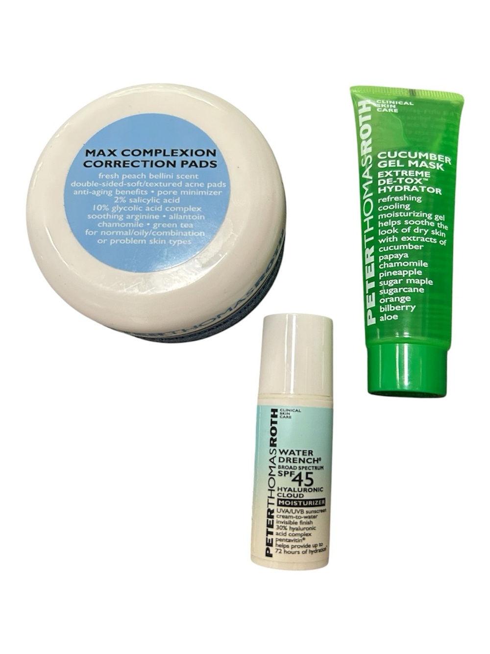 NEW Peter Thomas Roth Bundle Max Complexion Pads Cucumber Gel Mask Water Drench